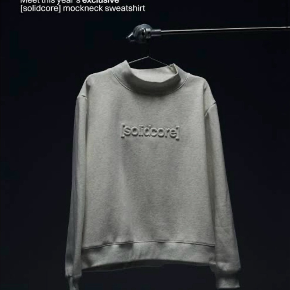 Solid Light Gray Turtleneck Sweatshirt